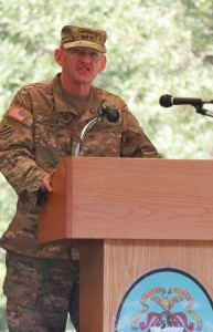 Lt. Gen. Edward Cardon provides the keynote remarks during the CGSOC Class of 2016 graduation ceremony.