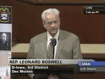 Rep. Leonard Boswell (D-IA) presents H.R. 1177, the “5-Star General Commemorative Coin Act,” on the House floor June 16, 2009.-- Click the photo to watch the video. 