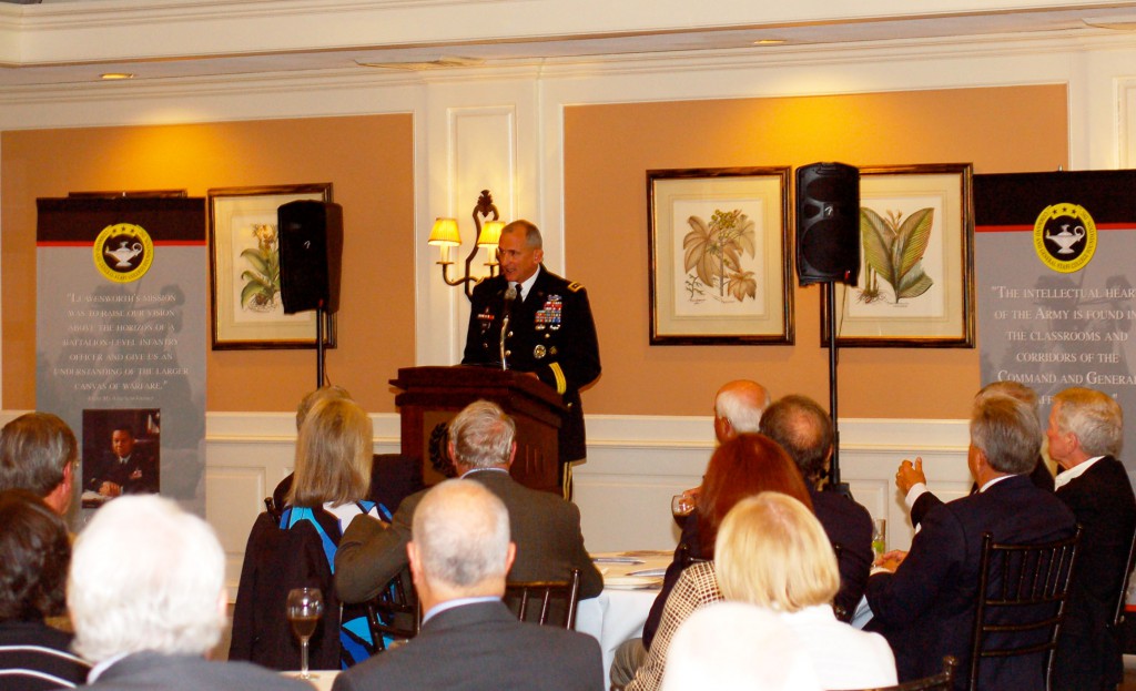 Lt. Gen. Robert B. Brown delivers remarks during the Foundation outreach to KC event April 12. Click the photo to see all the photos from the evening. 