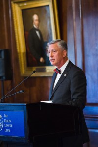 Foundation Vice President and NYC hometown host Tony Major welcomes guests to the Foundation's outreach event in NYC's Union League Club, May 16.