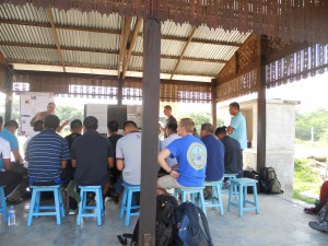 Dr. Geoff Babb presents a class at the site of the 1945 headquarters of the 4/4 Gurkha Rifles in Mandalay, Myanmar. (photo courtesy of Mr. Gavin Edgerly-Harris)