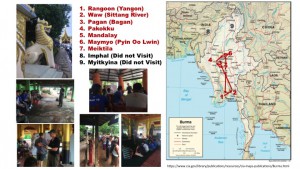 Map and list of planned lectures during the trip.