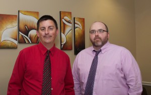 General Manager Michael Watson, right, and Assistant General Manager Brian Huntington, left, of the Fairfield Inn and Suites in Leavenworth, Kansas, are the CGSC Foundation “Persons of the Month” for January 2018.