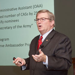 Civilian Aide to the Secretary of the Army presents at IA Brown-Bag