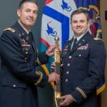 SoFawd-2019-250px Col. James M. Depolo, the director for Special Operations at the U.S. Army Combined Arms Center/Fort Leavenworth, presents the Ronald C. Ward Distinguished Special Operations Forces (SOF) Student Award to Maj. Matthew W. Krein.