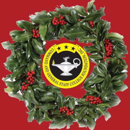 CGSCF-holiday-wreath-red-w image of holiday wreath with the CGSC Foundation logo in the center