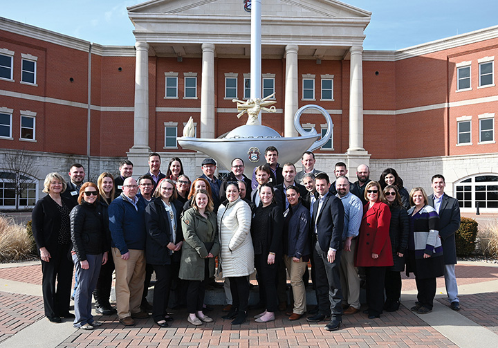 Members of the 2019-2021 class of KARL take a group photo outside of the Lewis and Clark Center on Feb. 10, 2020.