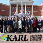 Members of the 2019-2021 class of KARL take a group photo outside of the Lewis and Clark Center on Feb. 10, 2020.