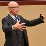Thomas A. Gray, the U.S. Army Space and Missile Defense Command Liaison to the Combined Arms Center and Army University, leads the discussion in the second lecture of the InterAgency Brown-Bag Lecture Series for CGSC academic year 2021.
