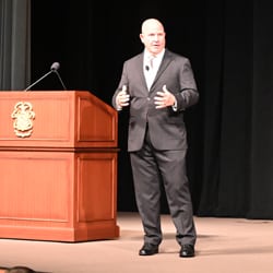 Powell-lecture-250px Image of Lieutenant General (Retired) H.R. McMaster, who served as the 26th assistant to the President for National Security Affairs, as he presents the annual Colin L. Powell Lecture for students of the Class of 2022 at the U.S. Army Command and General Staff College Sept. 8, 2021, at Fort Leavenworth’s Lewis and Clark Center.