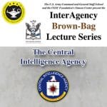 composite image including the InterAgency Brown-Bag Lecture logo and the CIA seal.