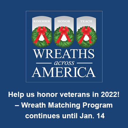 Wreaths Across America Matching program runs until Jan. 14