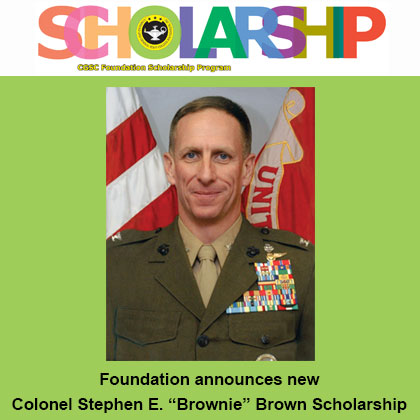 Colonel Stephen E. ‘Brownie’ Brown Scholarship named in honor of former instructor, retired Marine