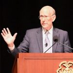image of Sen. Pat Roberts, the presenter of the Colin L. Powell Lecture for students of the Class of 2023 at the U.S. Army Command and General Staff College Sept. 9, 2022.