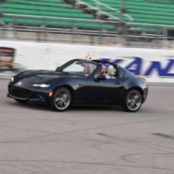 One of the attendees drives on the track at the Kansas Speedway during the CGSC Foundation’s event on Oct. 21, 2022.