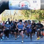 Runners push off from the starting line at 9 a.m., during the CGSC Foundation's third annual Frontier Freedom 5K/10K Run/Walk on Fort Leavenworth on Oct. 13, 2024.