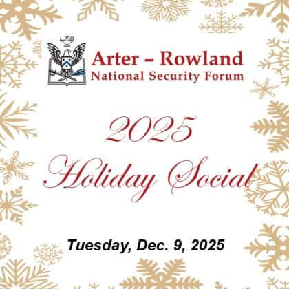 ARNSF logo with "2025 Holiday Social" text underneath. Under that is the date of the event: Tues., Dec. 9, 2025.