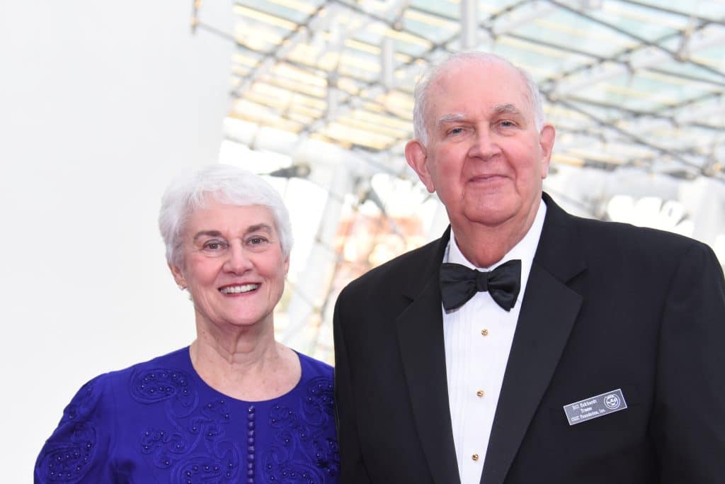 Col. (Ret.) Bill and Marge Eckhardt stop for a photo during the CGSC Foundation's fourth annual “Celebration of International Friendship” Sept. 29, 2017 at the Kauffman Center for the Performing Arts in downtown Kansas City. 